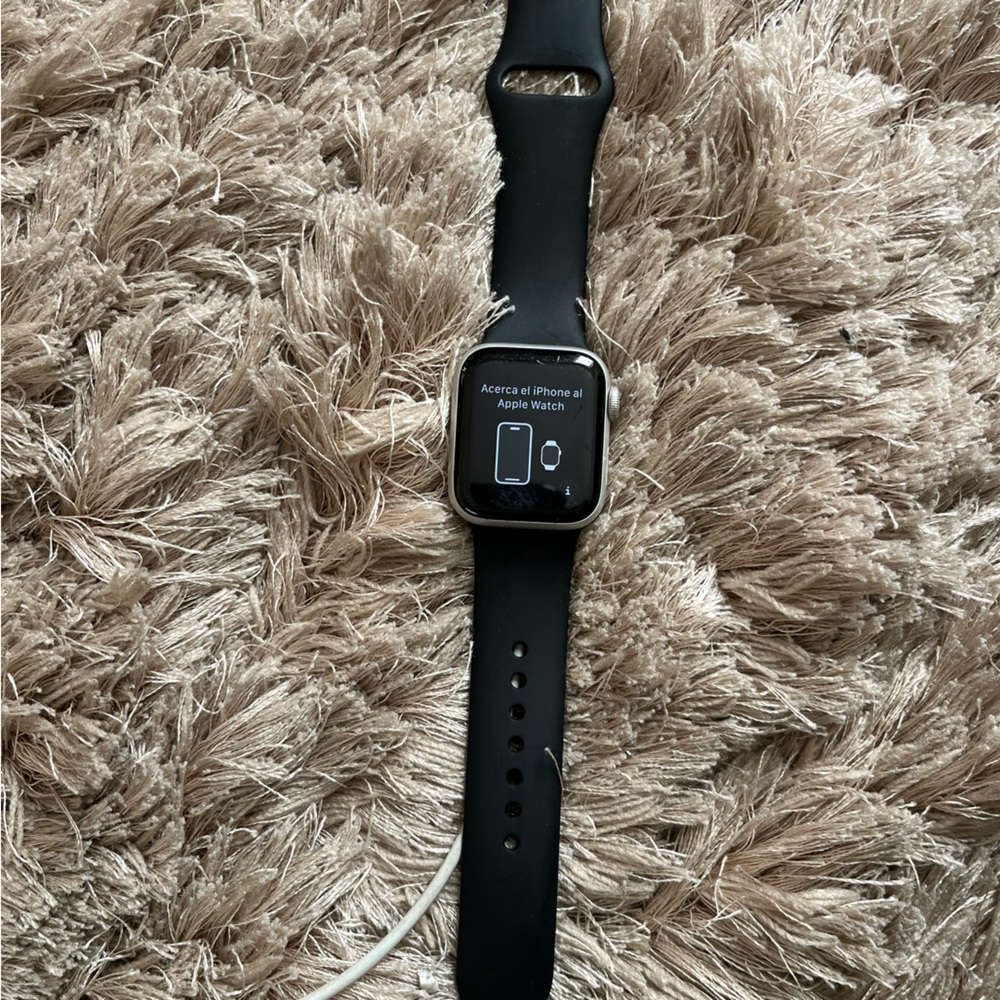Apple Black Smartwatch with Silver Accents
